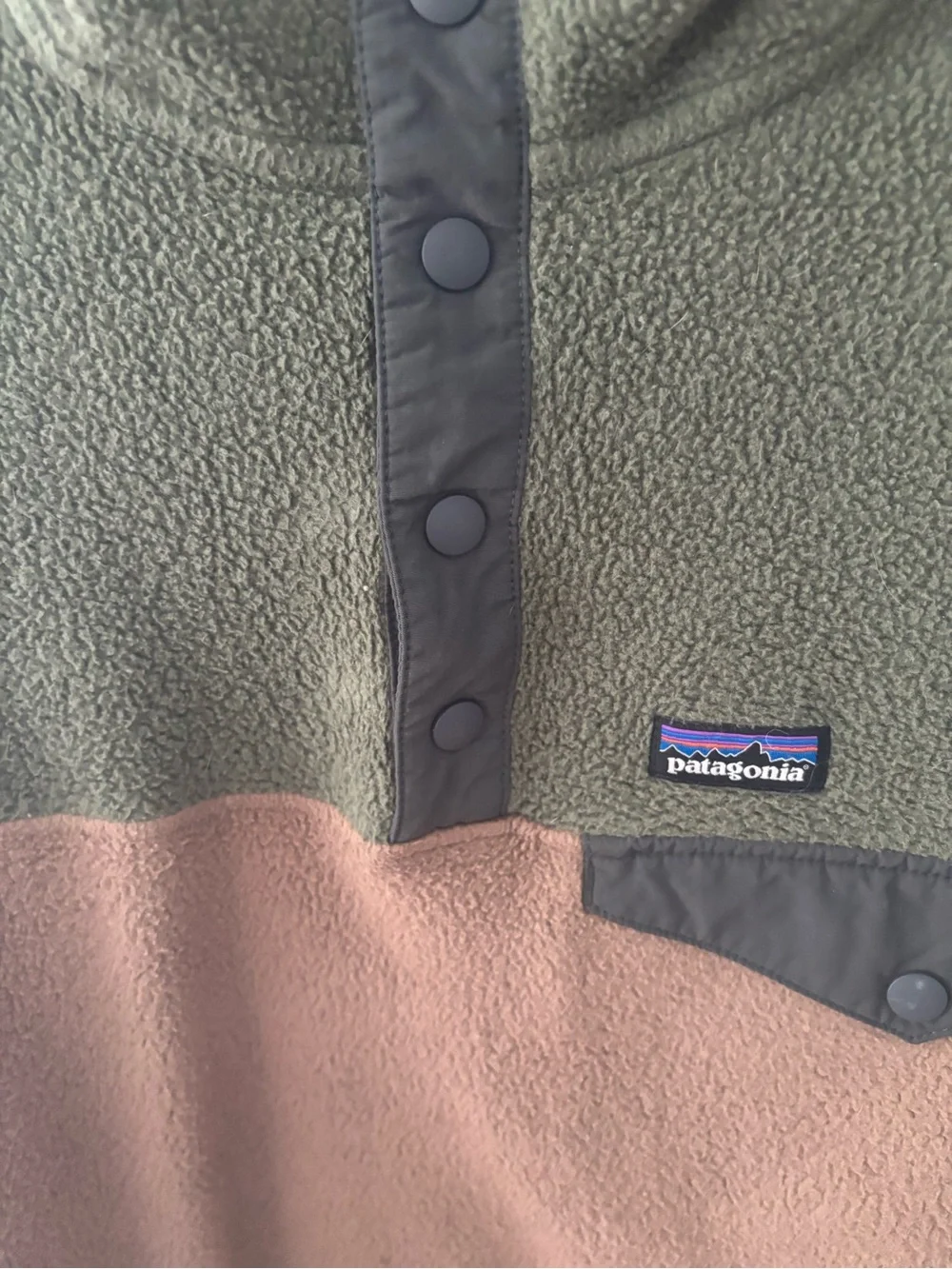 Patagonia Synchilla Fleece Jacket — Olive Green/Camel